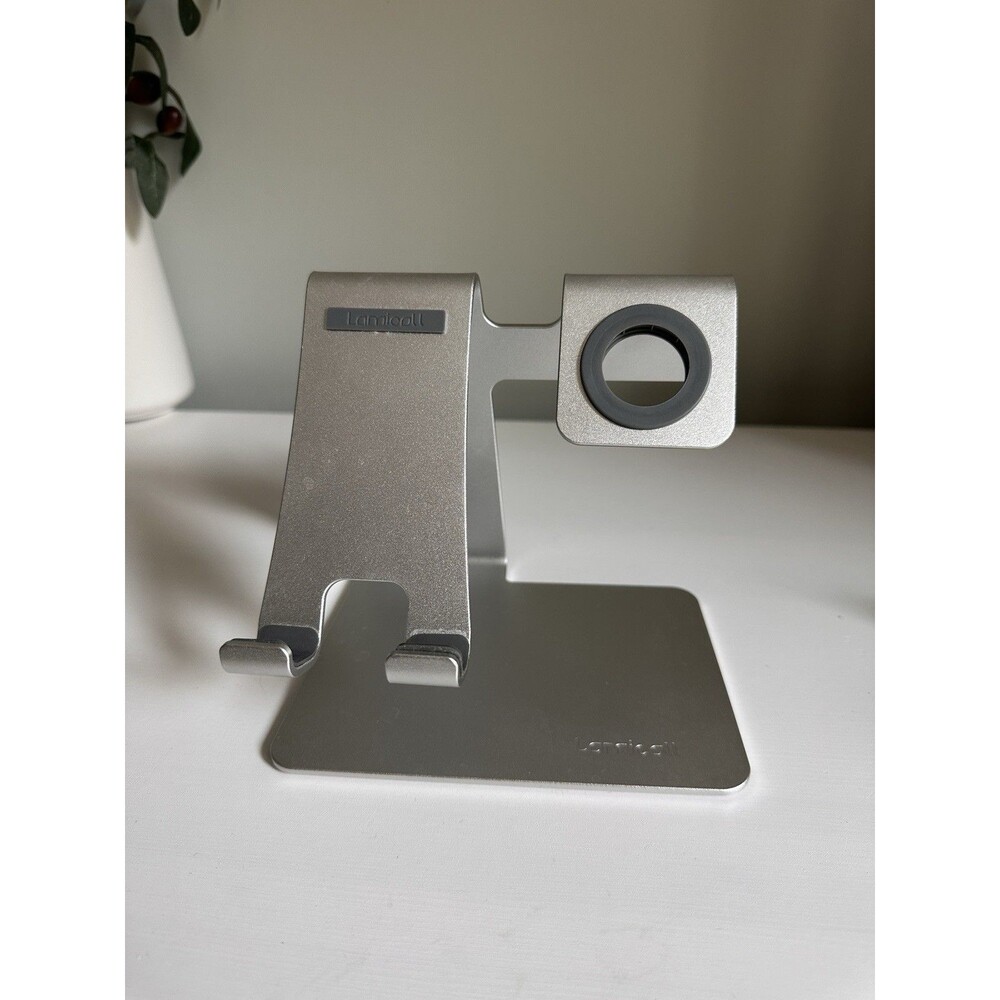 Lamicall 2-in-1 Aluminum Desktop Cellphone & Apple Watch Charging Stand Silver